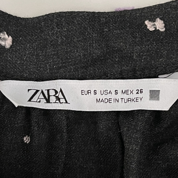 2/$30 ZARA Ditsy Embroidered Babydoll Popover Dress Small Gray Long Sleeve #7028 - Picture 14 of 16